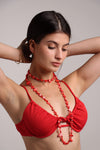 Collar cristales rojos